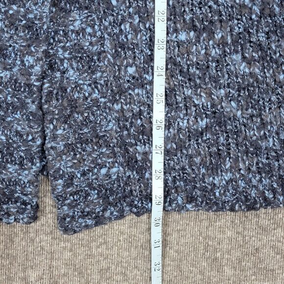 Chicos Cardigan Sweater Vest 1 Womens Medium Blue Black Wool Blend Knit Tunic - Picture 4 of 11